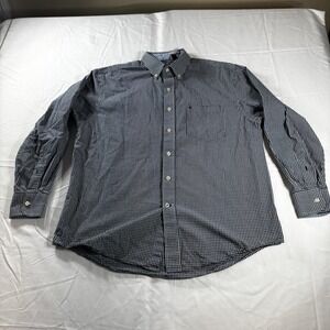 IZOD Men's Shirt Button Up Long‎ Sleeve Pocket Size Large Light 100% Cotton Blue